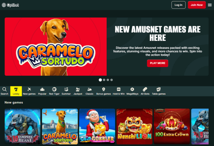 Oficiālā vietne Optibet Casino