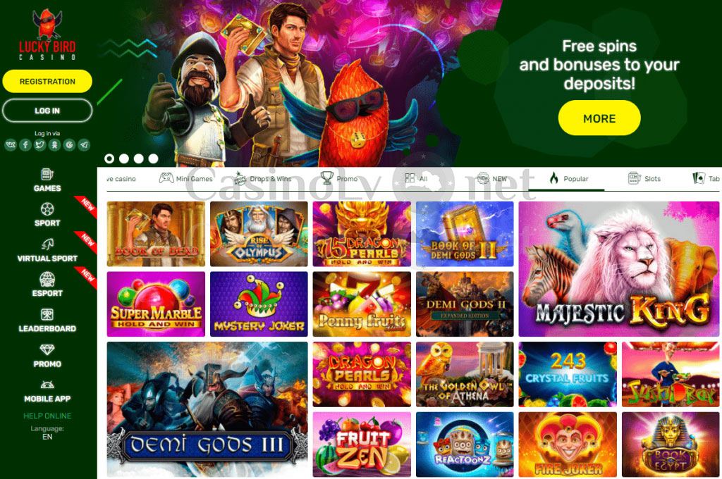 Oficiālā Lucky Bird online kazino vietne