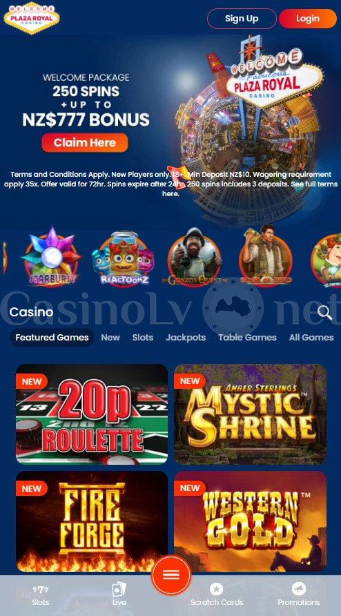 Plaza Royal kazino mobilā versija