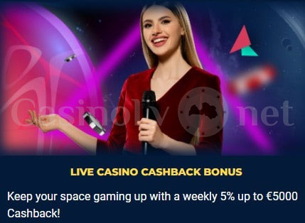 Jupi Casino: 5 % iknedēļas naudas atmaksa live kazino