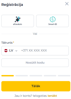 Reģistrācija Spelet LV