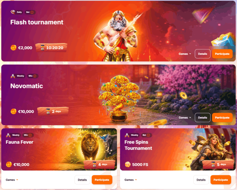 HitNSpin Casino turnīri