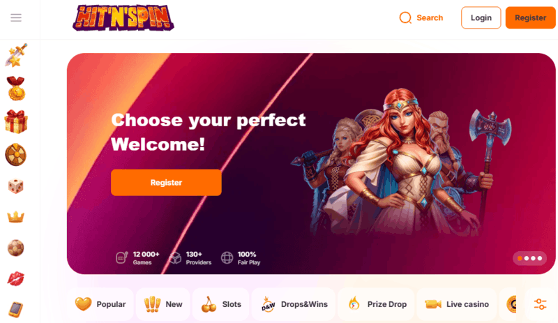 HitNSpin Casino oficiālā mājaslapa