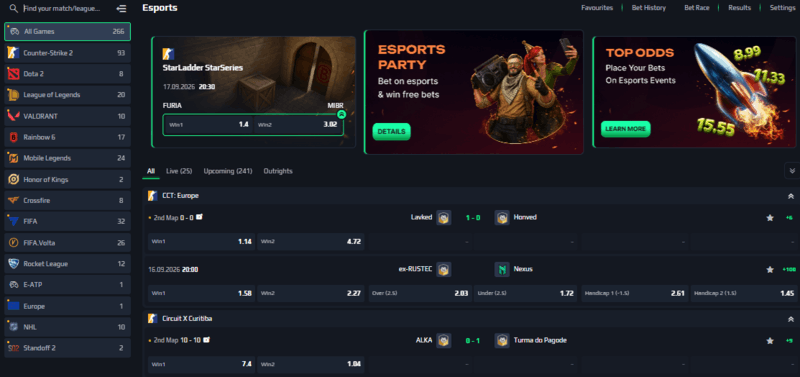 E-sporta likmes