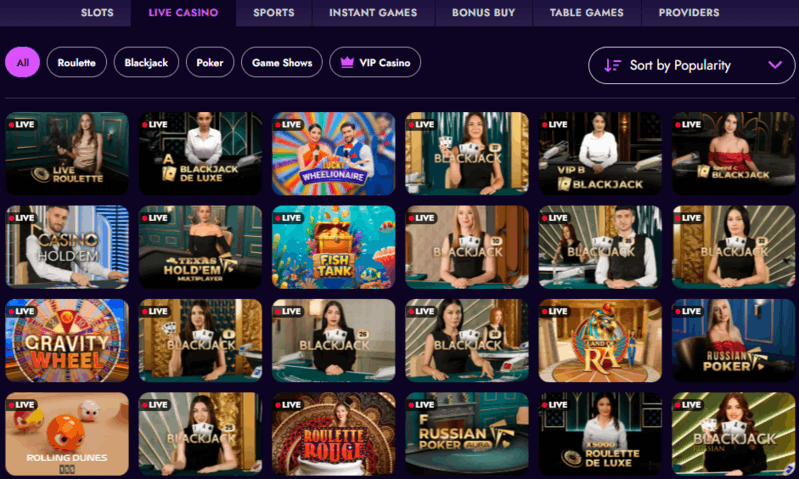 Irwin Live Casino